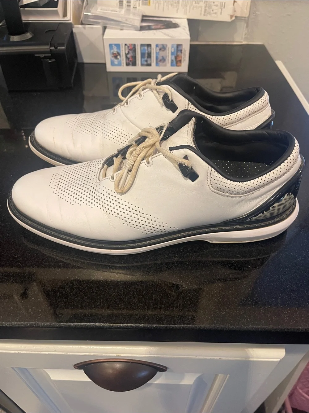 Men's Nike Air Jordan White Perforated Leather Golf/Active Shoes